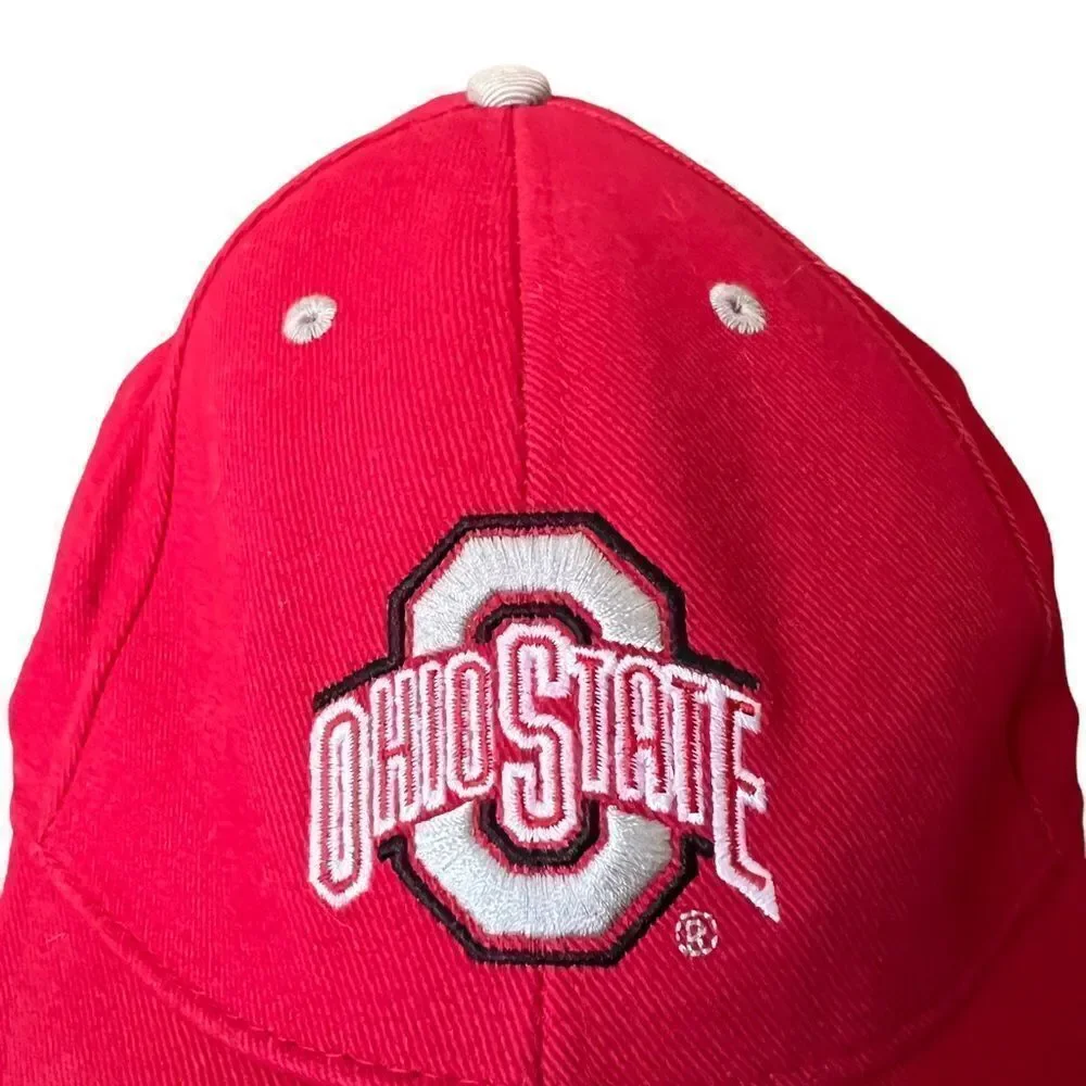 Ohio‎ State Buckeyes red hat with embroidered Block O and school name one size